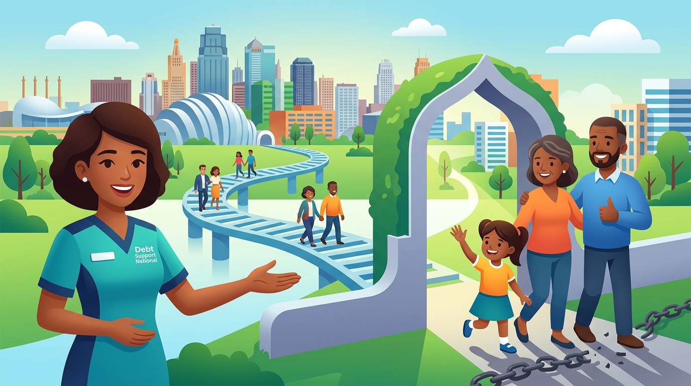 Illustration for Debt Support National: Connecting Kansas City Residents to Debt Relief Programs - Image 1